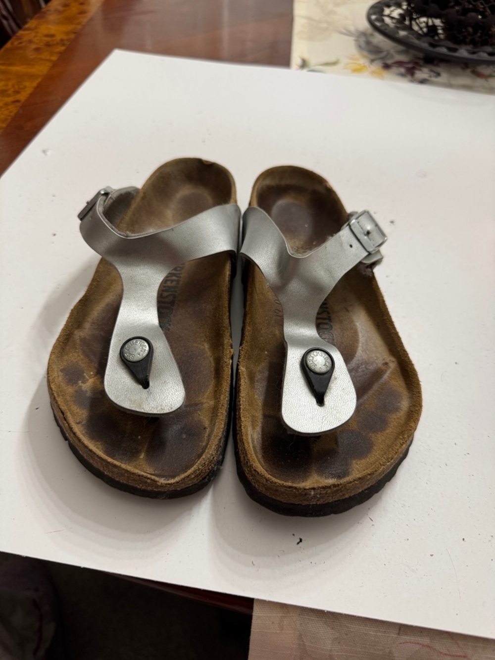 Silver Toe-Post slipper size 37 - Metallic Silver